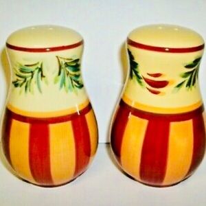 SL@H Siena Salt and Pepper Set Handpainted EUC